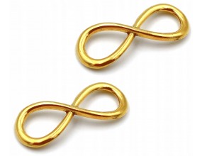 Łącznik do Bransoletek Zawieszka Ozdoba NIESKOŃCZONOŚĆ Metal Złoty 2szt