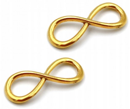 Łącznik do Bransoletek Zawieszka Ozdoba NIESKOŃCZONOŚĆ Metal Złoty 2szt