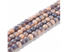 KORALIKI SZKLANE MARMURKI 8mm 50szt DO BRANSOLETEK RÓŻAŃCA SZAROPOMARAŃCZ