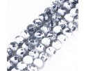 KORALIKI SZKLANE PLAMISTE 8mm 50szt DO BRANSOLETEK RÓŻAŃCA BIAŁO-SZARE