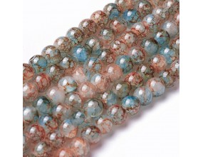 KORALIKI SZKLANE MARMURKI MLECZNE 8mm 50szt  DO BRANSOLETEK RÓŻAŃCA KMM01