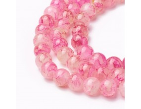 KORALIKI SZKLANE MARMURKI MLECZNE 8mm 50szt  DO BRANSOLETEK RÓŻAŃCA KMM03