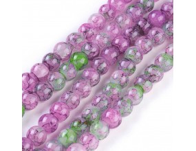 KORALIKI SZKLANE MARMURKI MLECZNE 8mm 50szt DO BRANSOLETEK RÓŻAŃCA KMM02