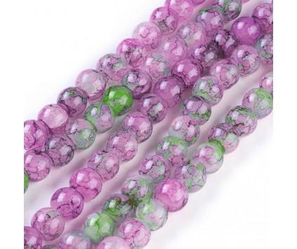 KORALIKI SZKLANE MARMURKI MLECZNE 8mm 50szt DO BRANSOLETEK RÓŻAŃCA KMM02