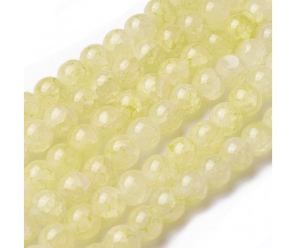 KORALIKI SZKLANE MARMURKI MLECZNE 8mm 50szt DO BRANSOLETEK RÓŻAŃCA ŻÓŁTE