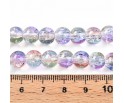 CRACKLE KORALIKI SZKLANE SPĘKANE DO RÓŻAŃCA KOLOROWE TĘCZOWE 8mm 50szt