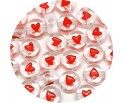 Koraliki Serca Serduszka 7mm Przezroczyste Okrągłe Pastylki Czerwone 50szt