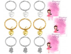 BRELOKI BRELOCZKI SERCA PODZIĘKOWANIE PREZENT DZIEŃ BABCI WALENTYNKI 9szt