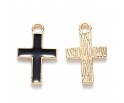ZAWIESZKI MEDALIKI KRZYŻE KRZYŻYKI EMALIOWANE DO RÓŻAŃCA 2szt CZARNE