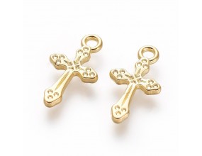ZAWIESZKI MEDALIKI KRZYŻE KRZYŻYKI METALOWE ZŁOTE DO RÓŻAŃCA RÓŻANIEC 4szt