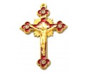 DUŻY PIĘKNY EMALIOWANY KRZYŻ KRZYŻYK ZAWIESZKA DO RÓŻAŃCA 53mm 1szt CYRKONI
