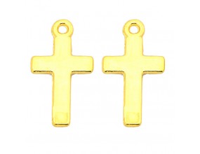 ZAWIESZKA MEDALIK WISIOREK KRZYŻ KRZYŻYK GŁADKI DO RÓŻAŃCA METAL ZŁOTY 5szt