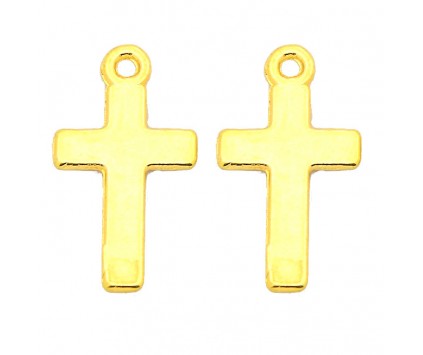 ZAWIESZKA MEDALIK WISIOREK KRZYŻ KRZYŻYK GŁADKI DO RÓŻAŃCA METAL ZŁOTY 5szt