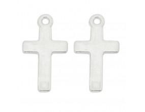 ZAWIESZKA MEDALIK KRZYŻ KRZYŻYK GŁADKI DO RÓŻAŃCA METAL SREBRNY 5szt