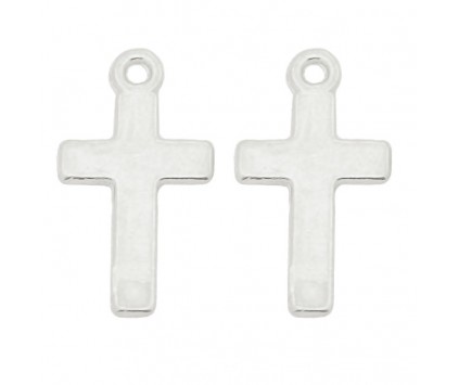 ZAWIESZKA MEDALIK KRZYŻ KRZYŻYK GŁADKI DO RÓŻAŃCA METAL SREBRNY 5szt