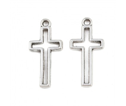 ZAWIESZKA MEDALIK WISIOREK KRZYŻ KRZYŻYK 23mm DO RÓŻAŃCA NA RÓŻANIEC 10szt