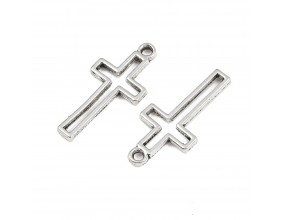 ZAWIESZKA MEDALIK WISIOREK KRZYŻ KRZYŻYK 23mm DO RÓŻAŃCA NA RÓŻANIEC 2szt