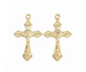 ZAWIESZKA MEDALIK WISIOREK KRZYŻ KRZYŻYK DO RÓŻAŃCA 33mm METAL ZŁOTY 2szt