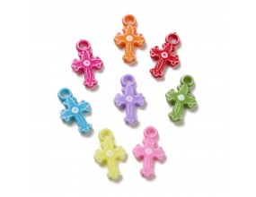 ZAWIESZKI MEDALIKI WISIORKI KRZYŻE KRZYŻYKI DO RÓŻAŃCA KOLOROWE MIX 20szt