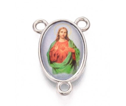 ŁĄCZNIK DO RÓŻAŃCA ŚRODEK ROZDZIELACZ ZAWIESZKA JEZUS SERCE JEZUSA 1szt