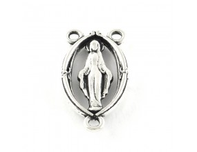 ŁĄCZNIKI DO RÓŻAŃCA MEDALIK ROZDZIELACZ ZAWIESZKA MARYJA MATKA BOSKA 3szt