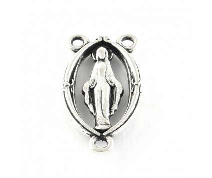 ŁĄCZNIKI DO RÓŻAŃCA MEDALIK ROZDZIELACZ ZAWIESZKA MARYJA MATKA BOSKA 3szt