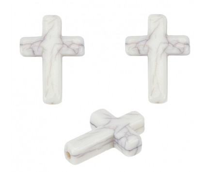KORALIKI PRZEKŁADKI KRZYŻYKI KRZYŻE DO RÓŻAŃCA BRANSOLETKI MARMURKOWE 3szt