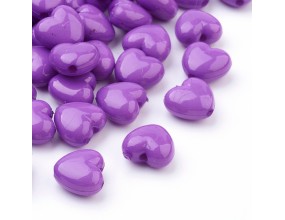 KORALIKI AKRYLOWE SERCA SERDUSZKA SERCE WALENTYNKI DZIEŃ BABCI 20szt FIOLET