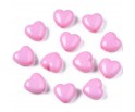 KORALIKI AKRYL SERCA SERDUSZKA SERCE WALENTYNKI DZIEŃ BABCI 20szt RÓŻ JASNY