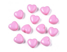 KORALIKI AKRYL SERCA SERDUSZKA SERCE WALENTYNKI DZIEŃ BABCI 20szt RÓŻ JASNY
