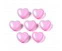 KORALIKI AKRYL SERCA SERDUSZKA SERCE WALENTYNKI DZIEŃ BABCI 20szt RÓŻ JASNY