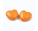 KORALIKI AKRYL SERCA SERDUSZKA SERCE WALENTYNKI DZIEŃ BABCI 20szt POMARAŃCZ