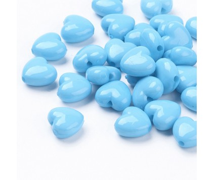 KORALIKI AKRYL SERCA SERDUSZKA SERCE WALENTYNKI DZIEŃ BABCI 20szt NIEBIESKI