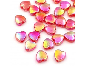 KORALIKI SERCA SERDUSZKA CZERWONE AB DO RÓŻAŃCA RÓŻANIEC WALENTYNKI 20szt