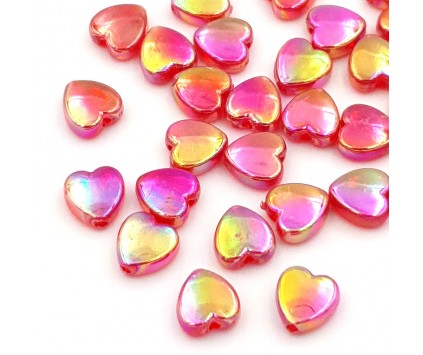 KORALIKI SERCA SERDUSZKA CZERWONE AB DO RÓŻAŃCA RÓŻANIEC WALENTYNKI 20szt