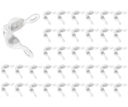 ŁAPACZKI DO LINKI KOŃCÓWKI ZACISKOWE ZACISKI DO BIŻUTERII METAL 50szt JASNE