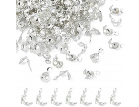 ŁAPACZKI DO LINKI KOŃCÓWKI UCHWYTY ZACISKI DO BIŻUTERII SREBRNE METAL 50szt