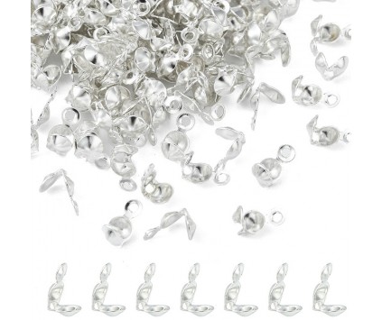 ŁAPACZKI DO LINKI KOŃCÓWKI UCHWYTY ZACISKI DO BIŻUTERII SREBRNE METAL 50szt