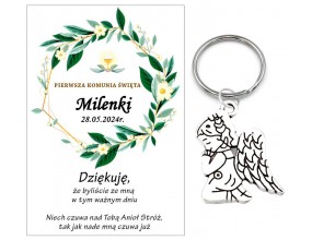 A1 Podziękowanie dla gości ANIOŁEK KOMUNIA PERSONALIZACJA PAMIĄTKA