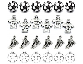 ZAWIESZKI CHARMS PIŁKARSKIE BUT KOSZULKA PIŁKA WALENTYNKI MIX 24szt