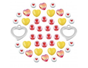 KORALIKI DO BIŻUTERII BRELOKÓW ZESTAW WALENTYNKI DZIEŃ BABCI KOBIET 42szt