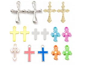 ZAWIESZKI WISIORKI KRZYŻYKI KRZYŻE KRZYŻ DO RÓŻAŃCA RÓŻANIEC ZESTAW 15szt