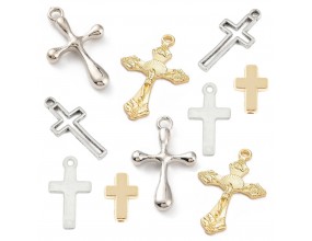 ZAWIESZKI WISIORKI KRZYŻYKI KRZYŻE KRZYŻ DO RÓŻAŃCA RÓŻANIEC ZESTAW 10szt