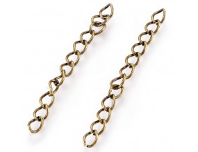 Łańcuszek Regulacyjny Przedłużka do Biżuterii 5cm 10szt Złoty Antyczny