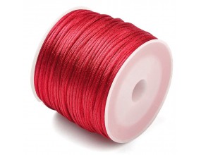 Sznurek Jubilerski Satynowy Nylonowy 1mm 30m Czerwony Szpula