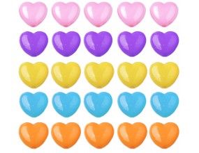KORALIKI AKRYL SERCA SERDUSZKA SERCE WALENTYNKI DZIEŃ BABCI 25szt MIX KOLOR