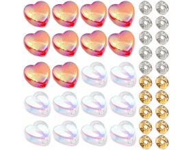 KORALIKI AKRYL SERCA SERDUSZKA CYRKONIE WALENTYNKI DZIEŃ BABCI 40szt ZESTAW