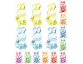 KORALIKI ZAJĄCE KRÓLICZKI ZAJĄC DO BRANSOLETEK BRELOKÓW WIELKANOC MIX 16szt