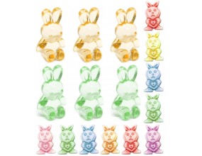KORALIKI ZAJĄCE KRÓLICZKI DO BRANSOLETEK BRELOKÓW ŚWIĘTA WIELKANOC 16szt