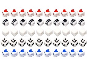 KORALIKI MODUŁOWE KOSTKI ZNAKI DO NAPISÓW BRELOKÓW WALENTYNKI SERCA 50szt